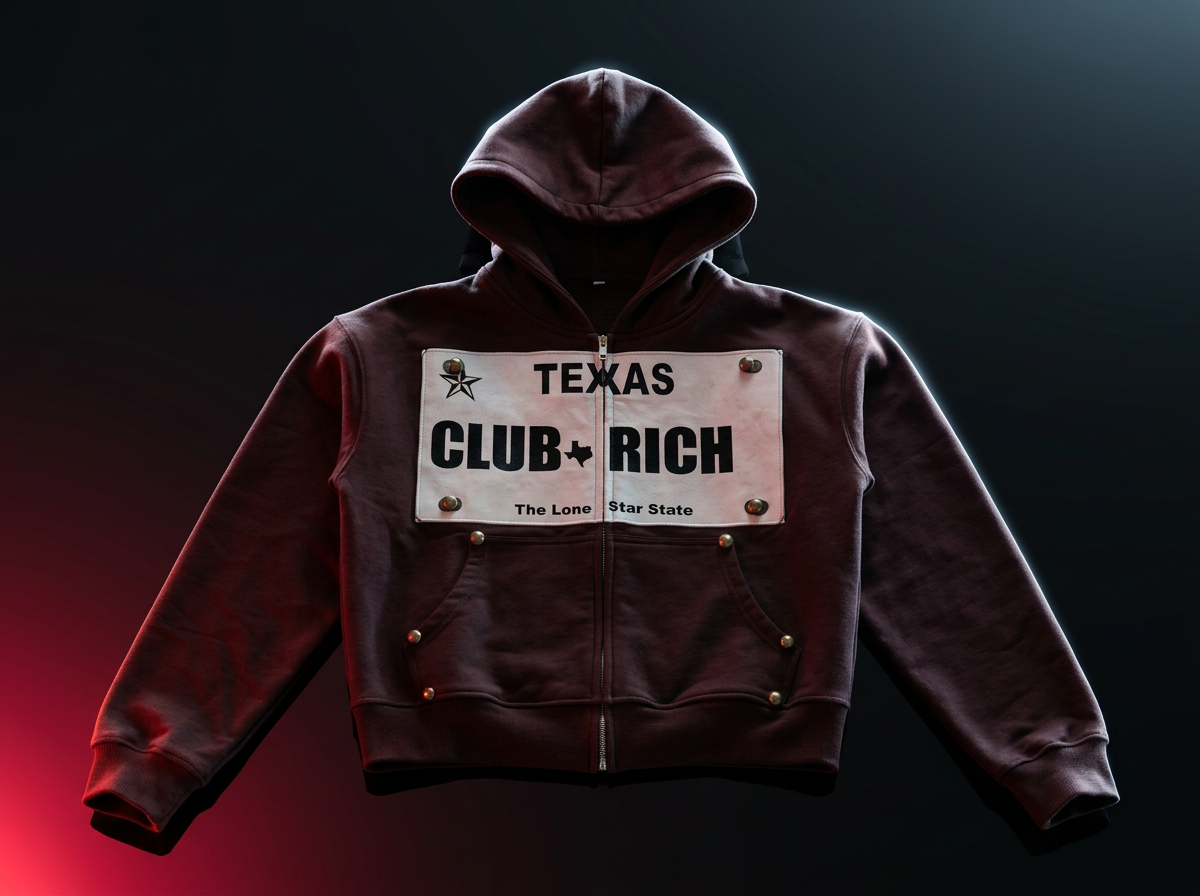 Bay State Plate Hoodie — exhibit photo, front